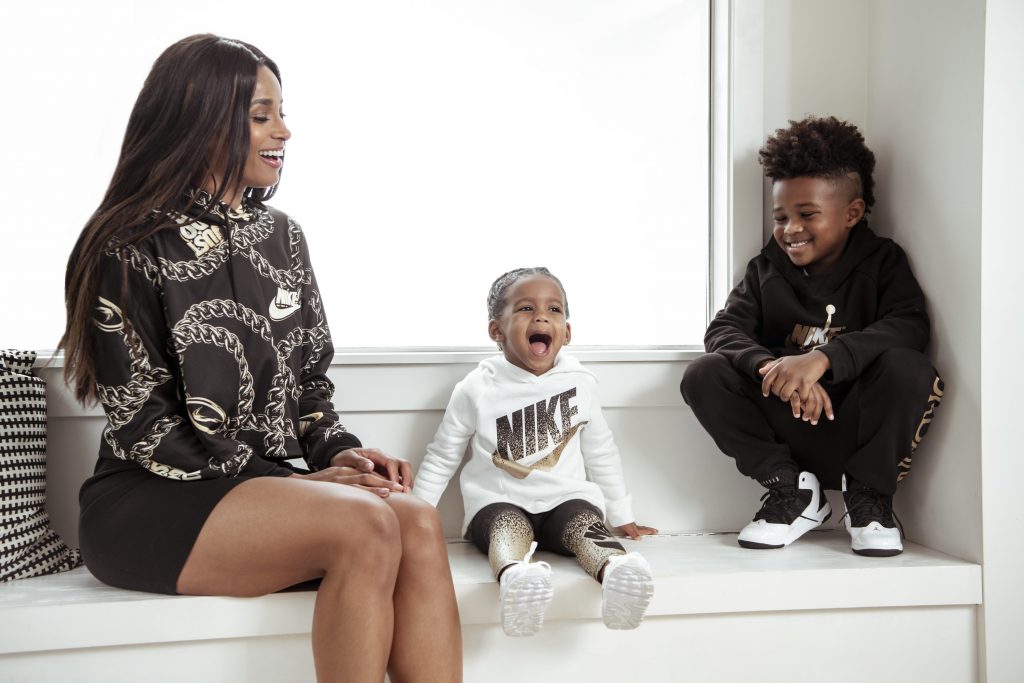 Ciara with Sienna and Future in the latest Nike and Jordan clothes for kids