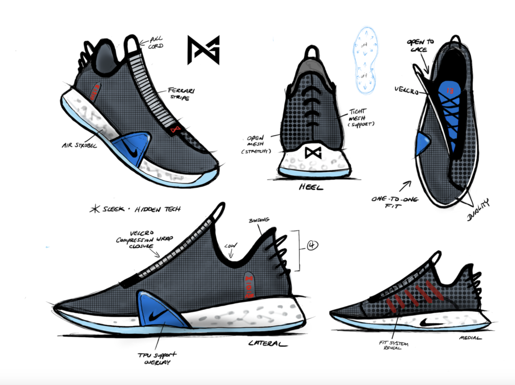 Nike PG4 Design infographic