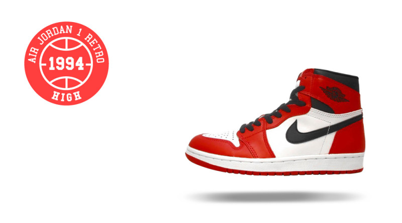 Air Jordan 1 Retro - White, Red, Black