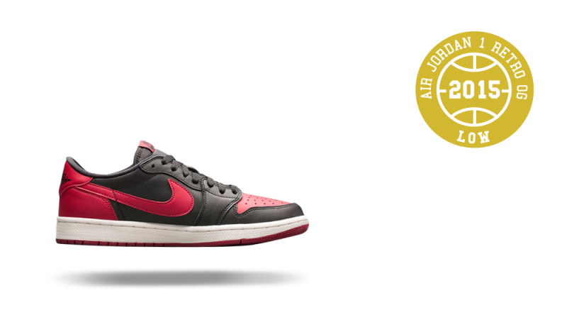 2015 Air Jordan 1 Low OG - Black and Red with White Bottom