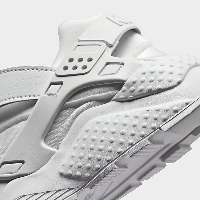 All White Nike Huarache Shoes Heel View